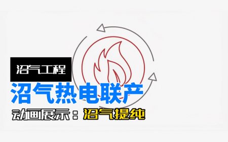 沼气热电联产技术及沼气提纯储存到双膜气柜的动画演示